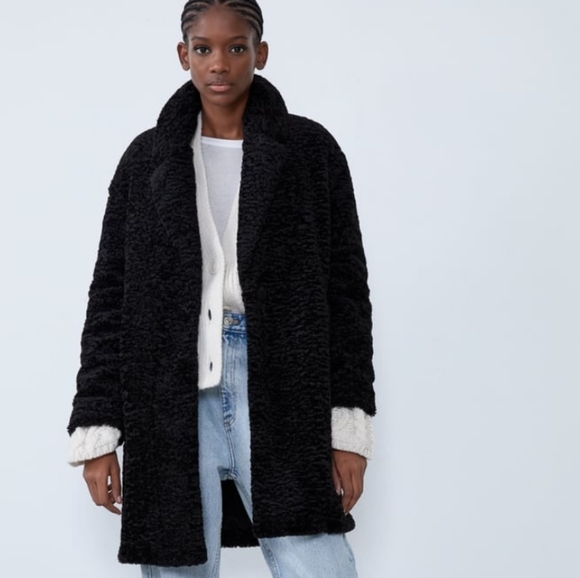 Zara Jackets & Blazers - 🔥 Zara faux fur black textured  coat new